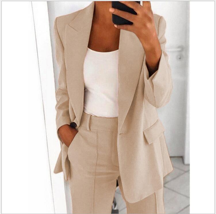 Fashion Polo Collar Slim-fit Cardigan Graceful Suit Jacket Women